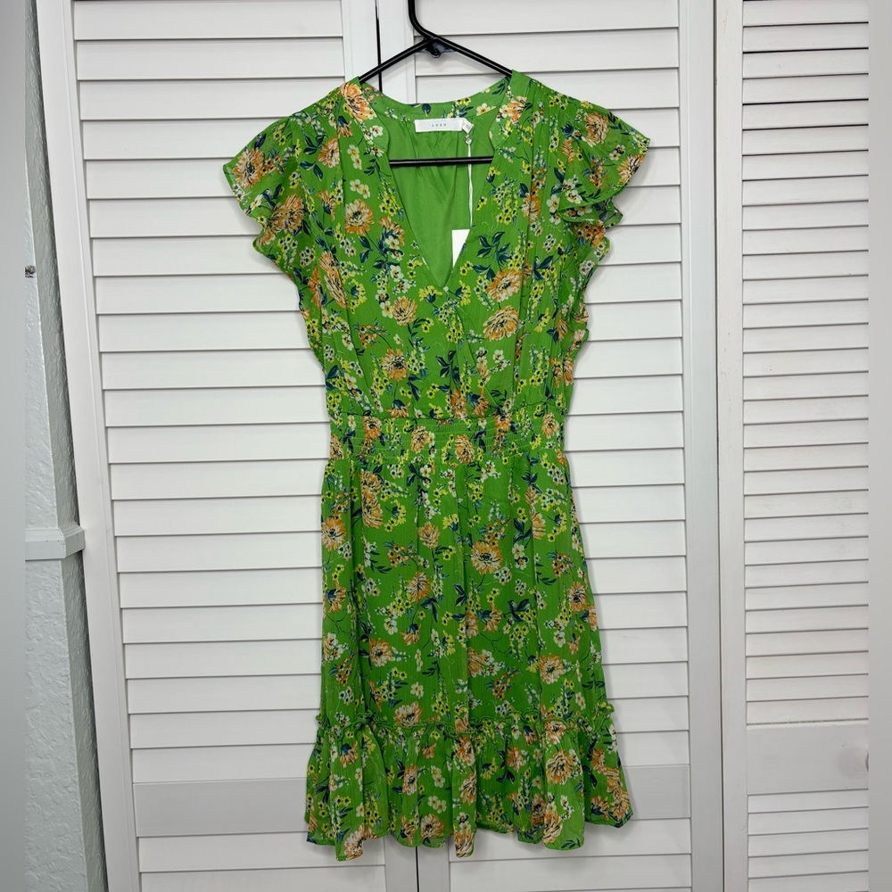 Lush green floral midi dress